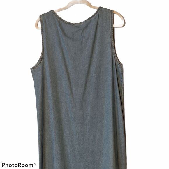 Bleu Bayou 2 PC jumper set size large vintage denim chambray embroidered modest - Picture 13 of 14